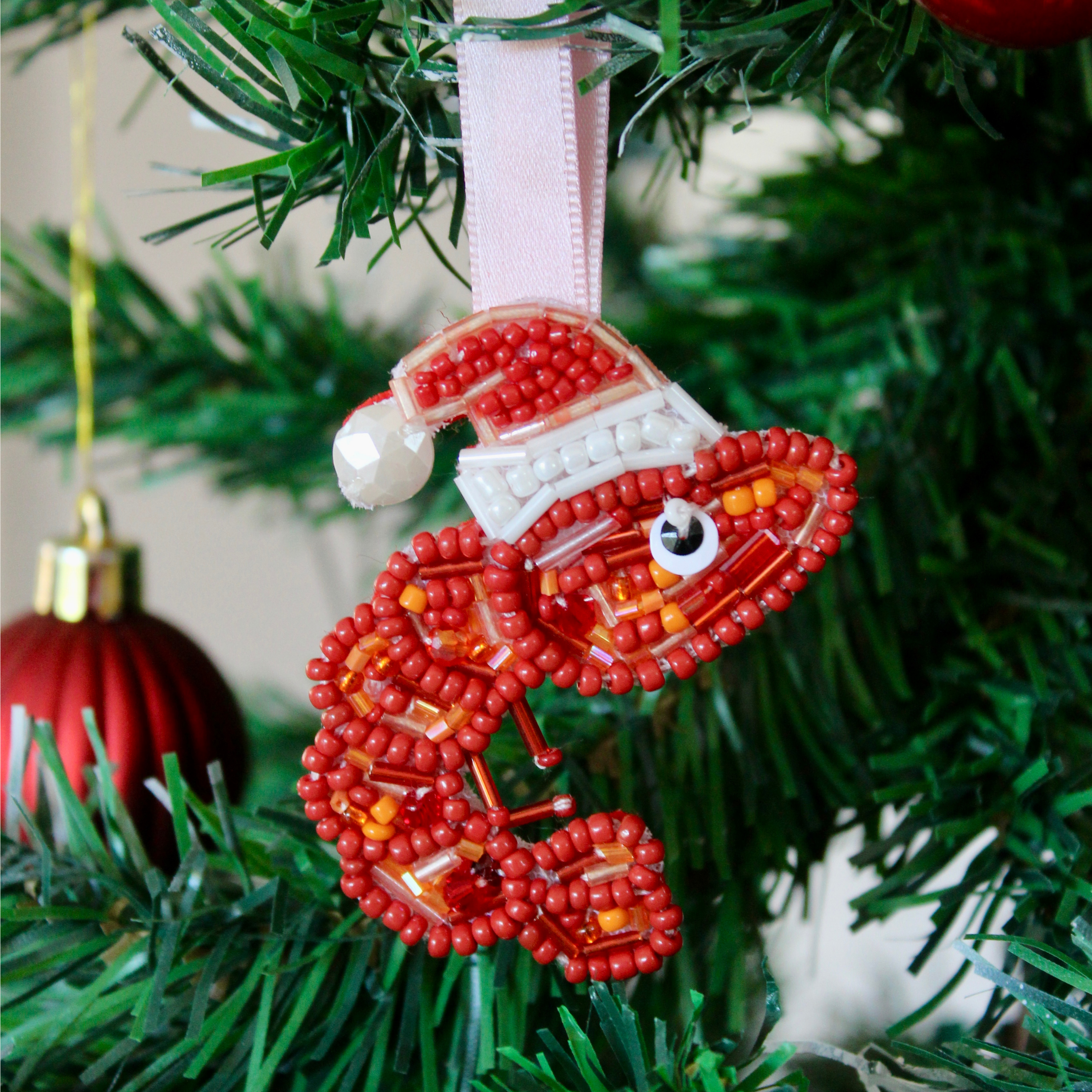 Santa Shrimp Ornament