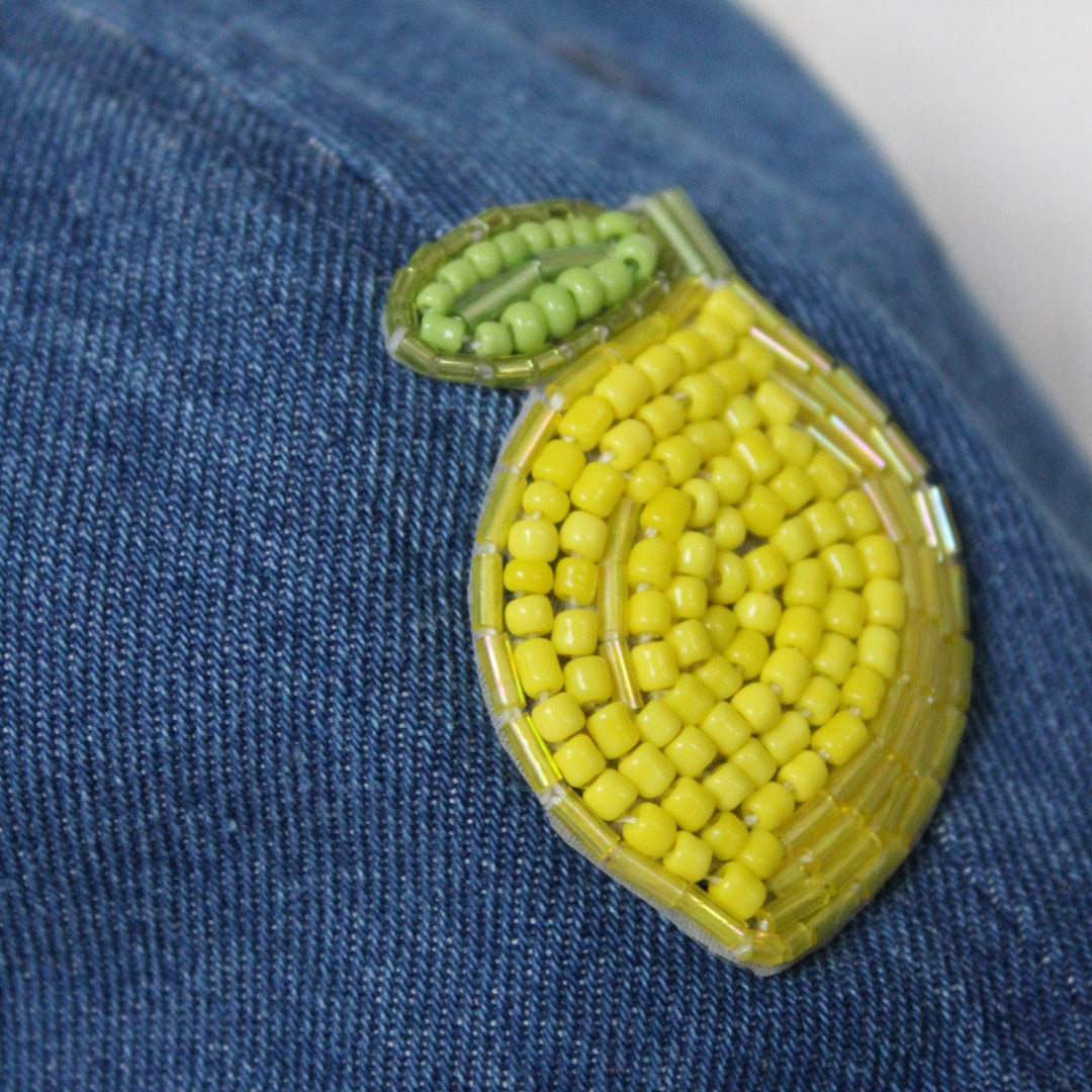 Beaded Hat - Lemon