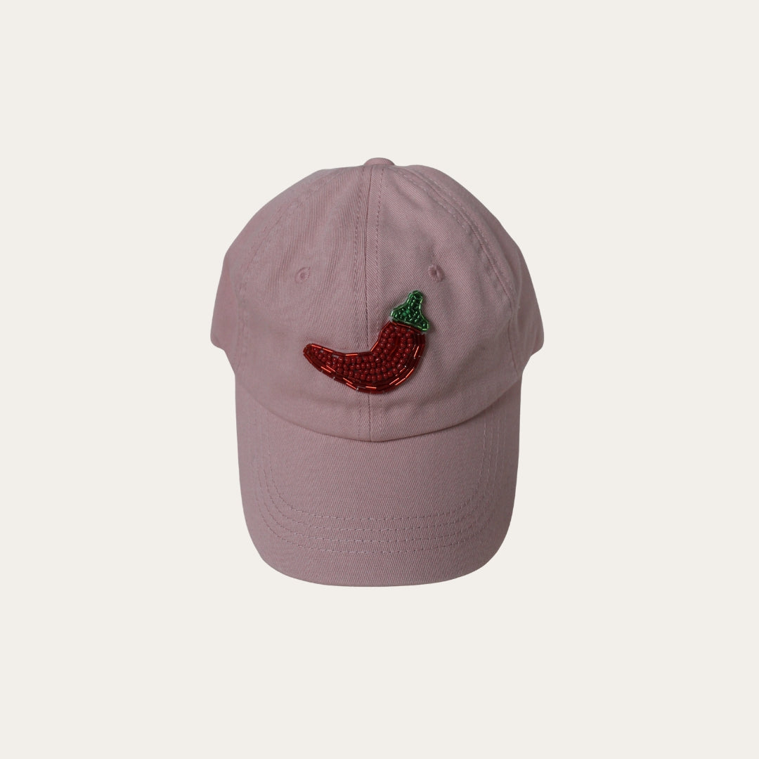 Beaded Hat - Chilli