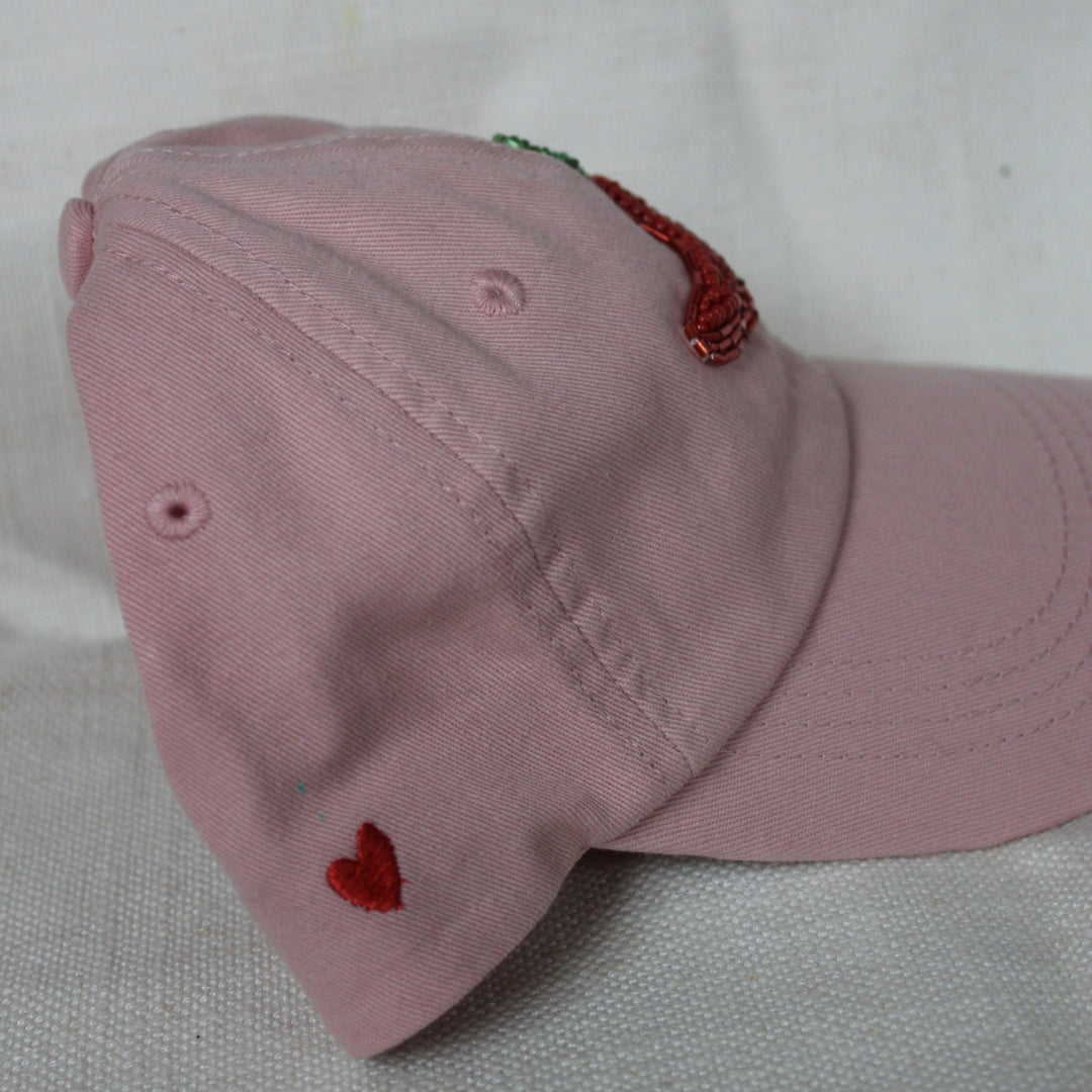 Beaded Hat - Chilli