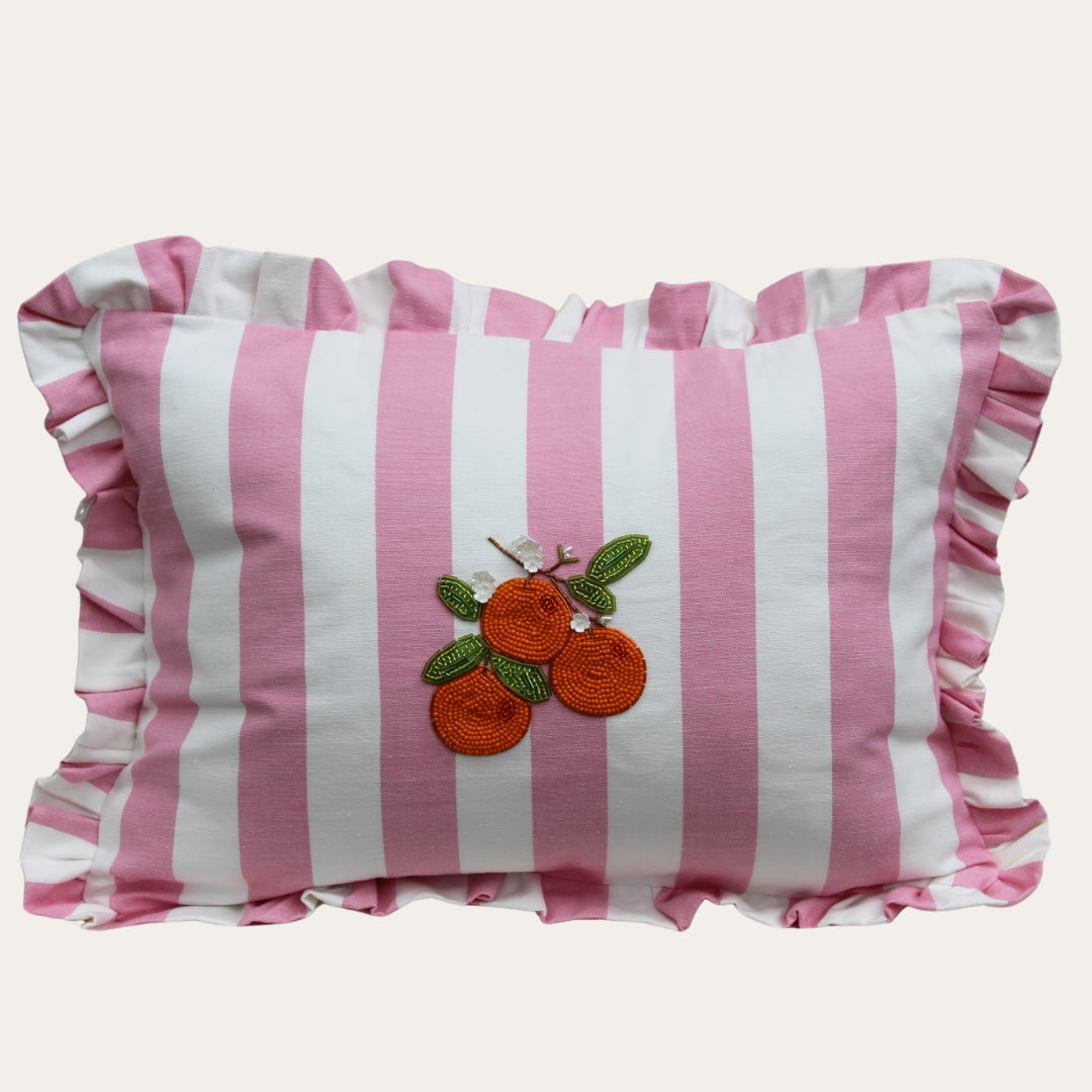 Orange Orchid Scatter Cushion